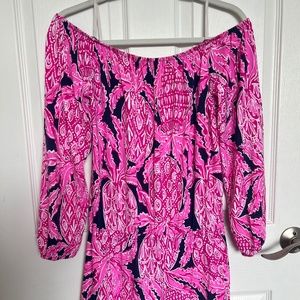 Lilly Pulitzer Pink Off the Shoulder Romper